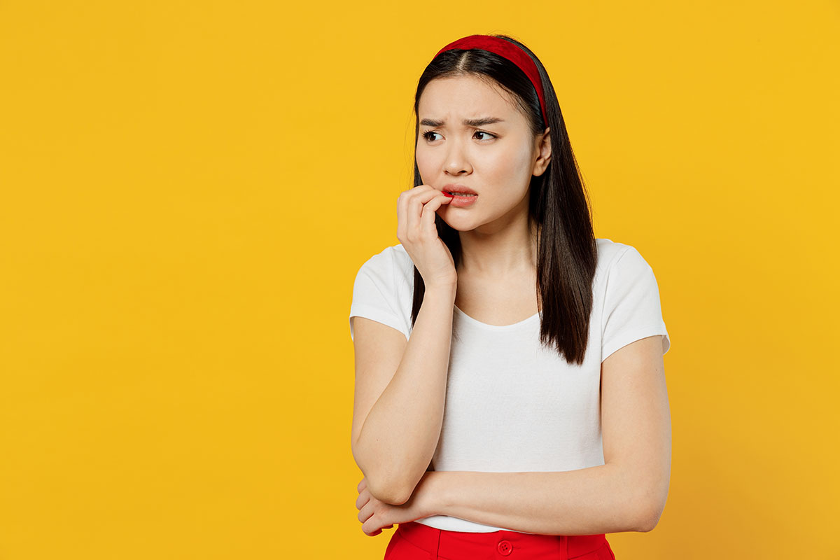 Young woman looking upset